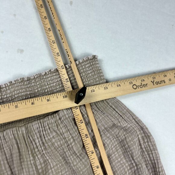 Z Supply Gauze Wide Leg Lounge Pants Women’s Size L Neutral Crinkle Cotton Relax - Picture 7 of 12